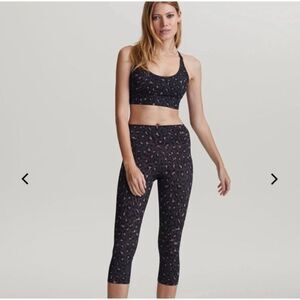 Varley Montero cropped high rise XS cheetah print athletic leggings